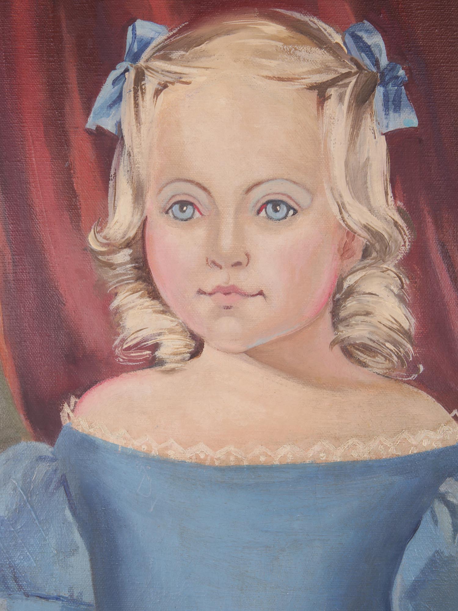 AMERICAN LITTLE GIRL OIL PORTRAIT BY JANE PORTER PIC-1